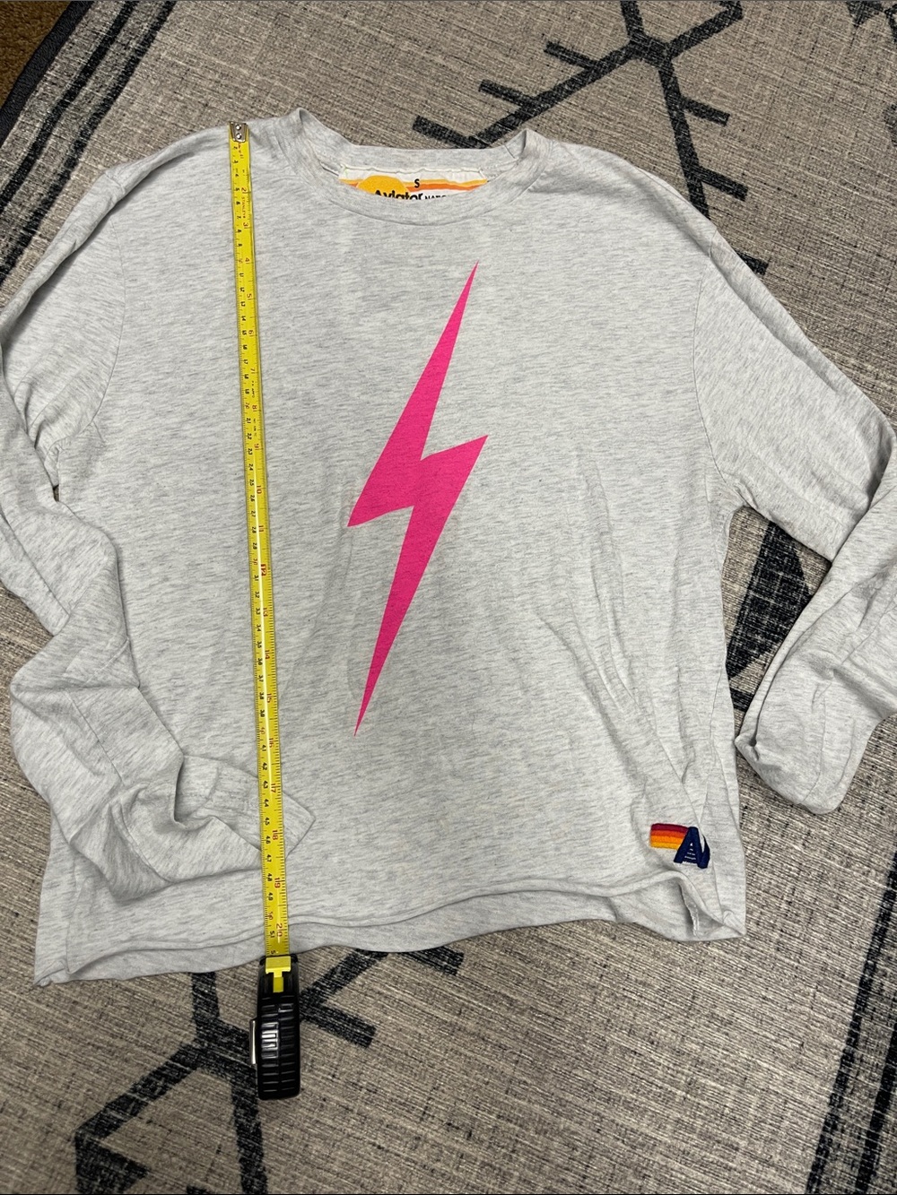 Aviator Nation Bolt Light Gray Long Sleeve Top